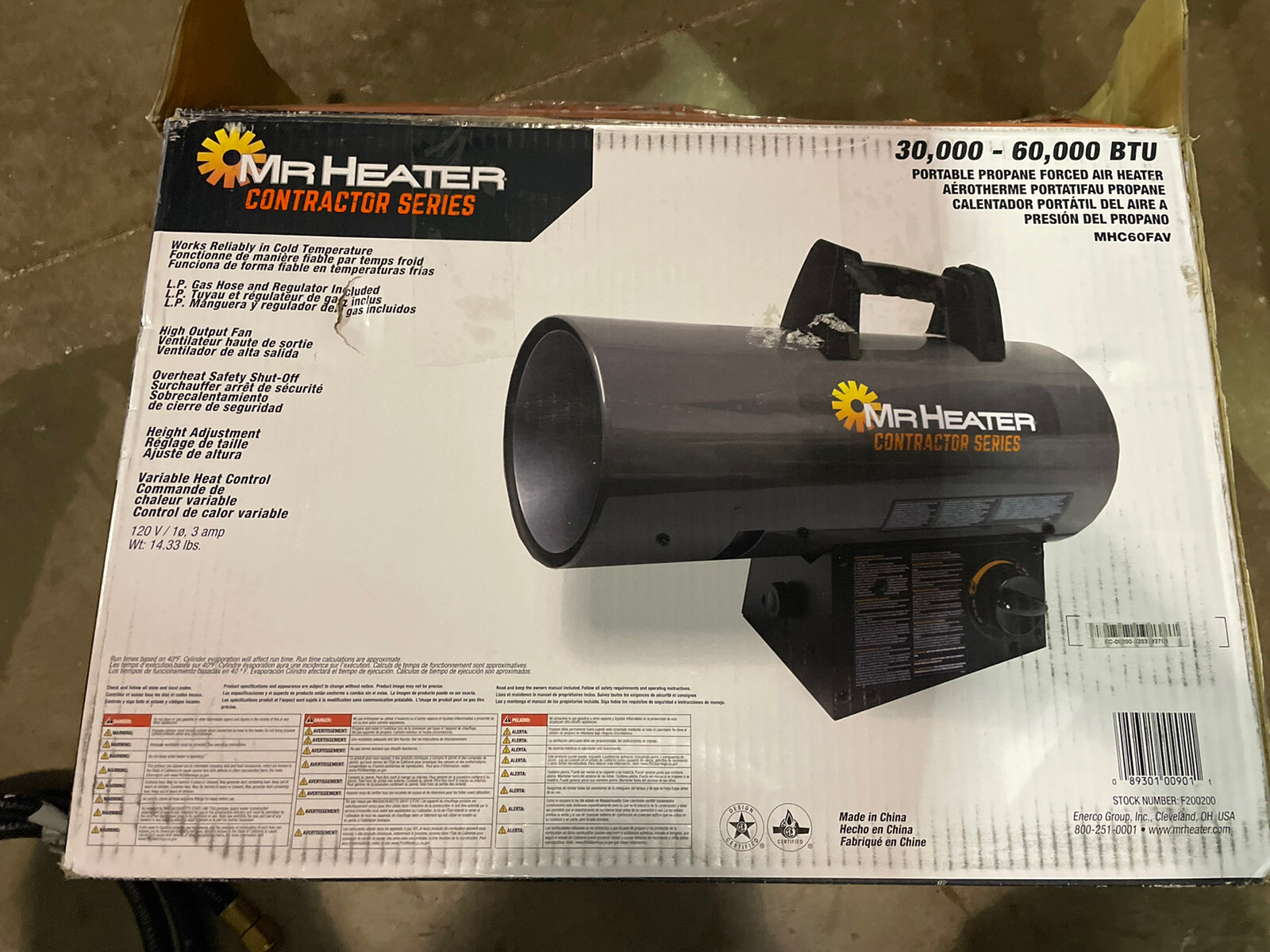 MR HEATER MHC60FAV CONTRACTOR SERIES 60,000 BTU Forced Air Propane Heater eBay