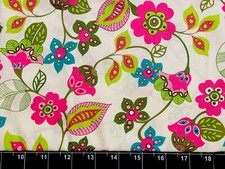Tina Scrap 9"x21" Pink Daisy Flowers Easter Garden Floral Bouquet Fabric Cotton