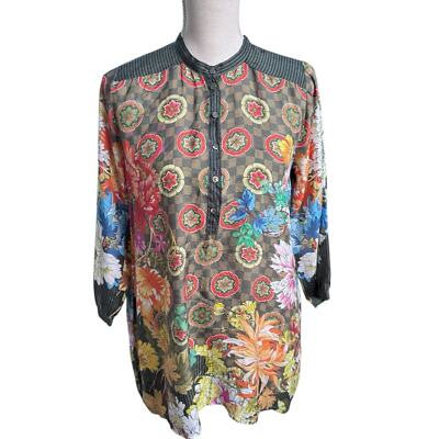 Johnny Was Bettina Silk Tunic Mixed Print XS | eBay Johnny Was Bettina Silk Tunic Mixed Print XS | eBay