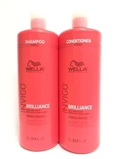 (2 PACK)Wella Invigo Brilliance Shampoo & Conditioner Fine / Normal Duo, 33.8 oz