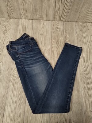 American Eagle Jeans Women's Size 2 Straight Leg Ankle Blue Denim Medium Wash