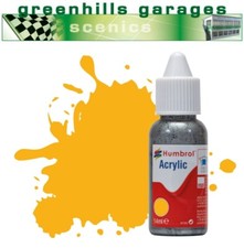 Greenhills Humbrol 14ml Dropper Bottle of Acrylic Insignia Yellow Matt DB0154...