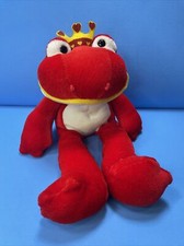 Commonwealth Frog Red White Plush Stuffed Animal Toy 11 Yellow Crown Smile RARE
