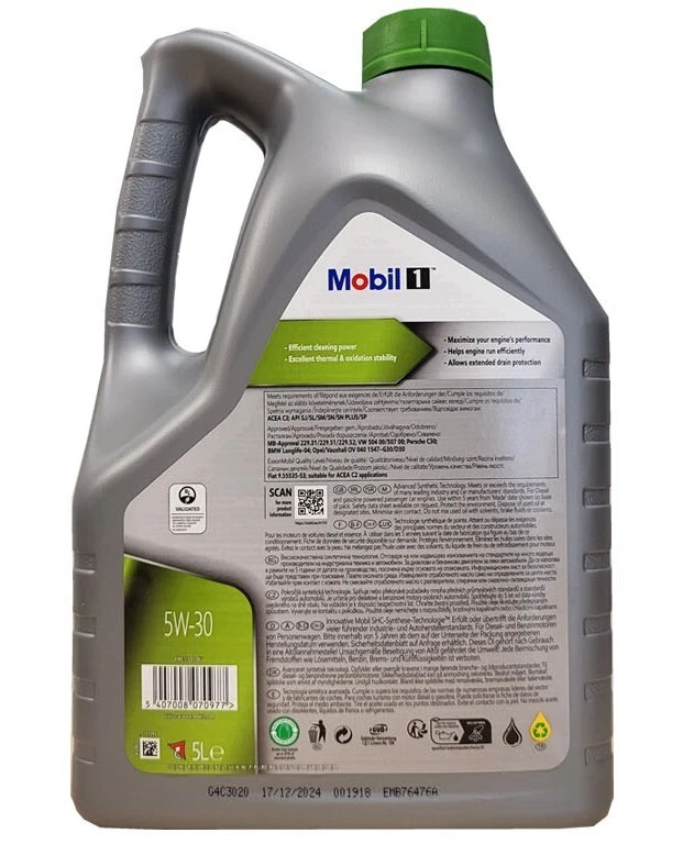 Mobil 1 ESP 5W 30 5 Liter VW 50400/50700 MB 229.31/229.51/229.52 Motoröl - Bild 2 von 3