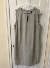 Ann Taylor Gray Shift Lined Classic Dress Medium Knee Length