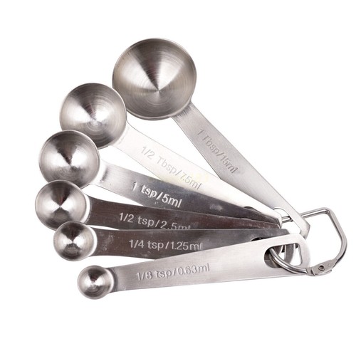 6-Piece Stainless Steel Measuring Spoons, Baking & Cooking Metric Scoop Set - Picture 5 of 5