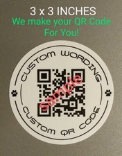 3x3" Custom QR Code Decal Vinyl Sticker Pet Dog Business Social Media Fundraiser