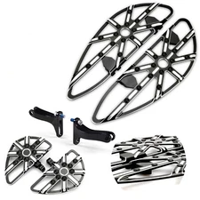 Gauge Ride Passenger Footboards Floorboards For Harley Touring/Road/Street Glide