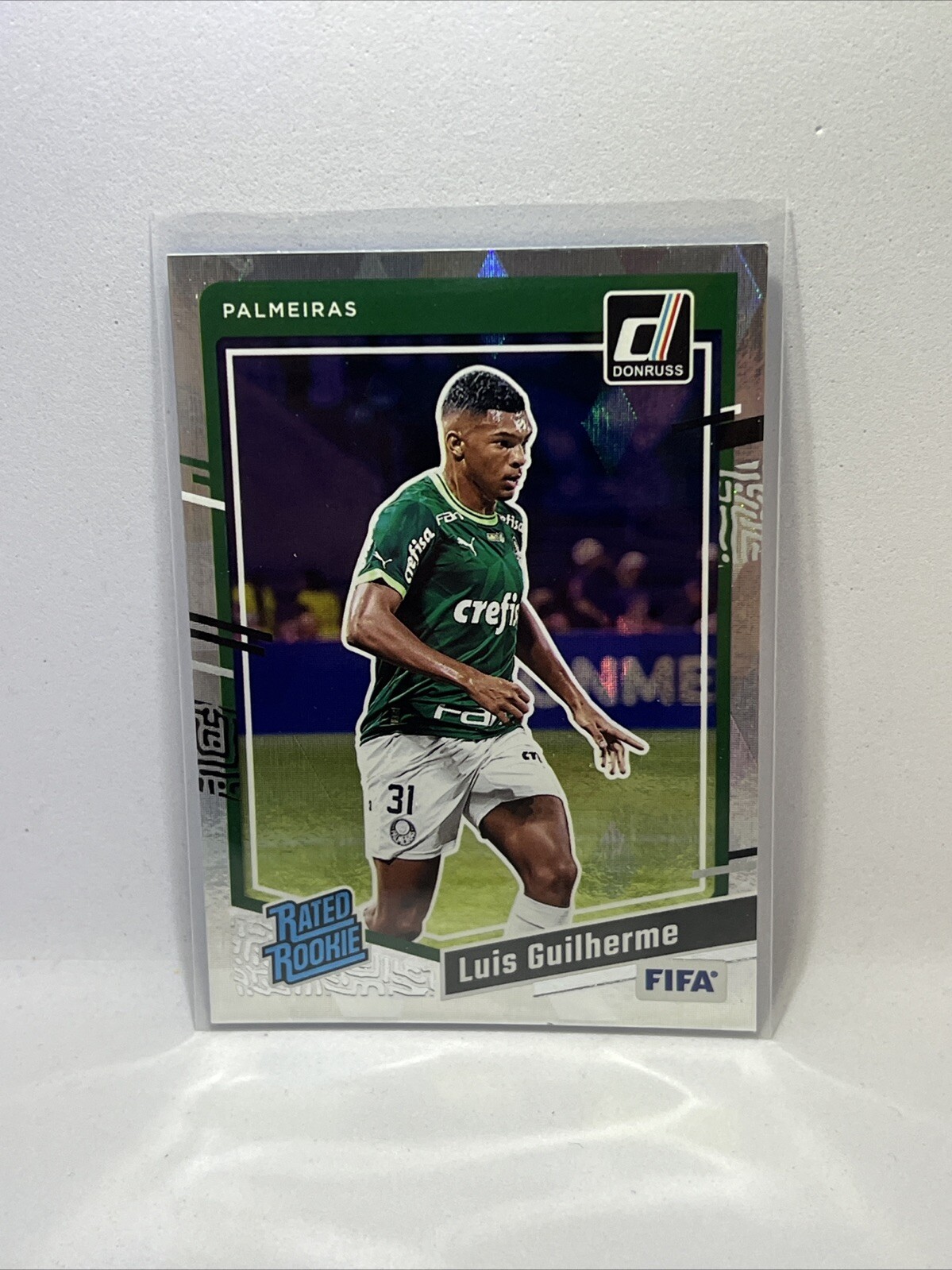 Luis Guilherme 2023-24 Panini Donruss Soccer 196 Rated Rookie Cubic Palmeiras RC