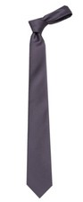 Formal Charcoal Gray Solid Satin Plain Necktie Men's Tie Wedding Formals
