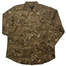 Filson Scout Shirt - SMALL - 20174078 Flannel Brown Deer Hunting Light Dark CC