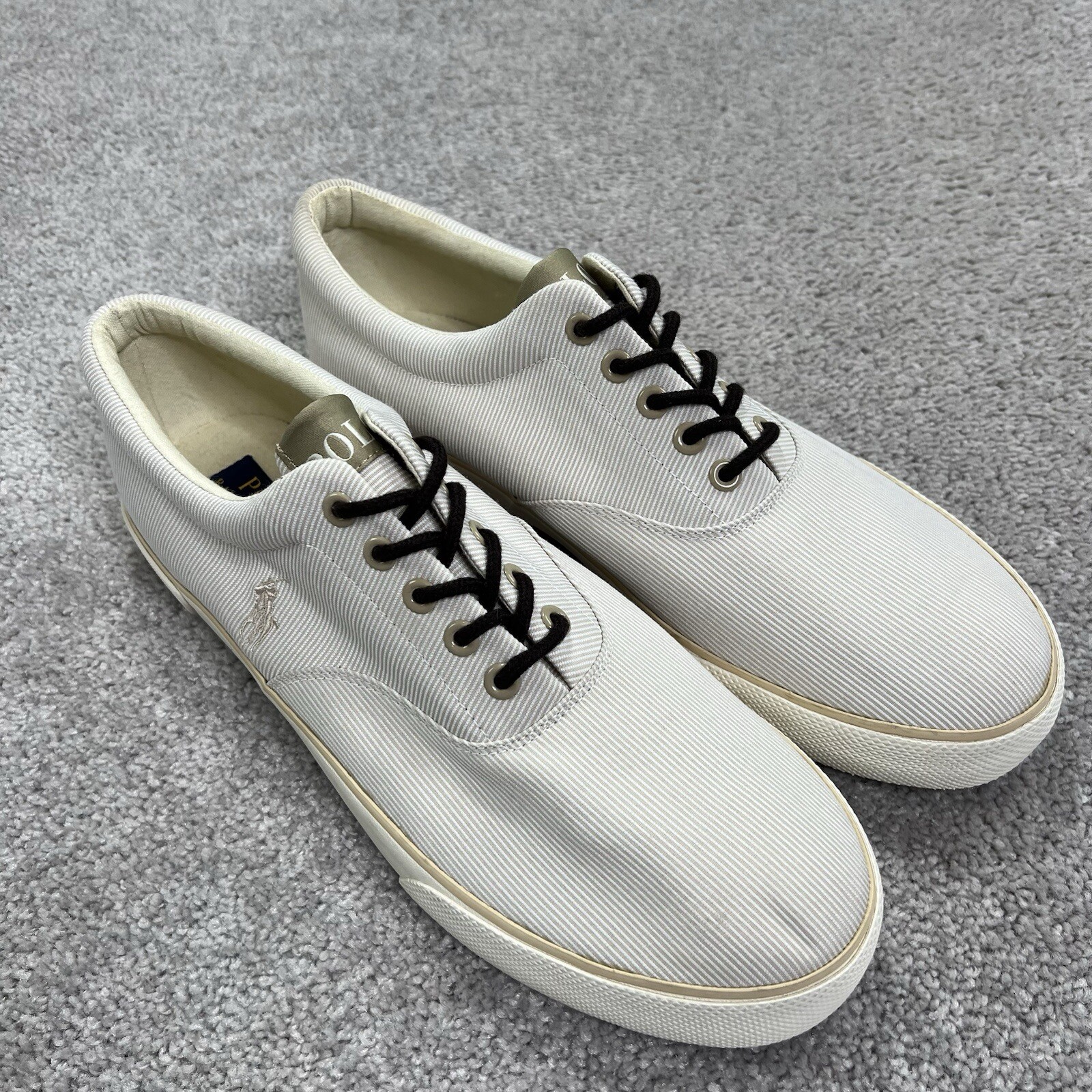 Polo Ralph Lauren Scarpe Uomo 11.5D Forestmont II Beige Gessato Sneakers Pony