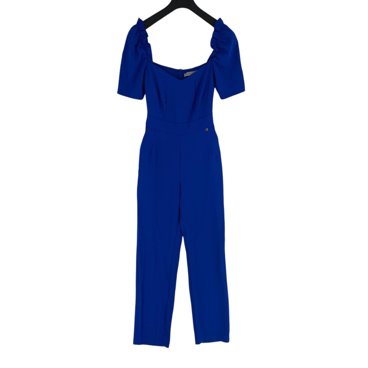 RINASCIMENTO Donne Blu Collo Quadrato Maniche Corte Tuta Taglia S