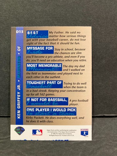 Ken Griffey Jr Mariners Set: Framed Photo Print, 1989 Fleer Rookie, 1993 On Deck - Picture 3 of 6