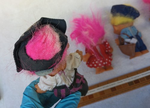 4 USED Russ brand troll dolls * from 1980s 1990s * Pirate * Mailman 3 w outfits - Imagen 5 de 13