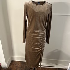 New Old Navy Velvet Midi Dress Small Petite Champagne
