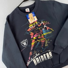 Vintage Los Angeles Raiders Sweatshirt Mens Medium Crewneck 90s USA Deadstock