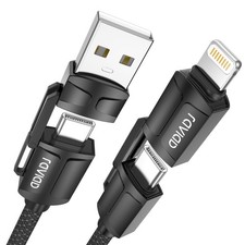RAVIAD Multi Charger Cable 1M 4 in 1 3A USB Fast Charging Cord 60W PD Multi