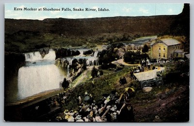 Ezra Meeker Shoshone Falls Snake River Idaho Oregon Trail Postcard c1910