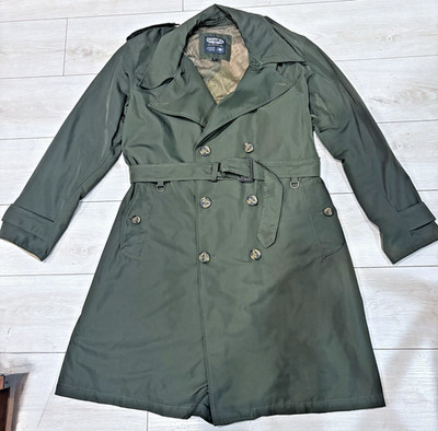 Cockpit USA Field Jacket Trench Coat with Belt Green Men's Size Large