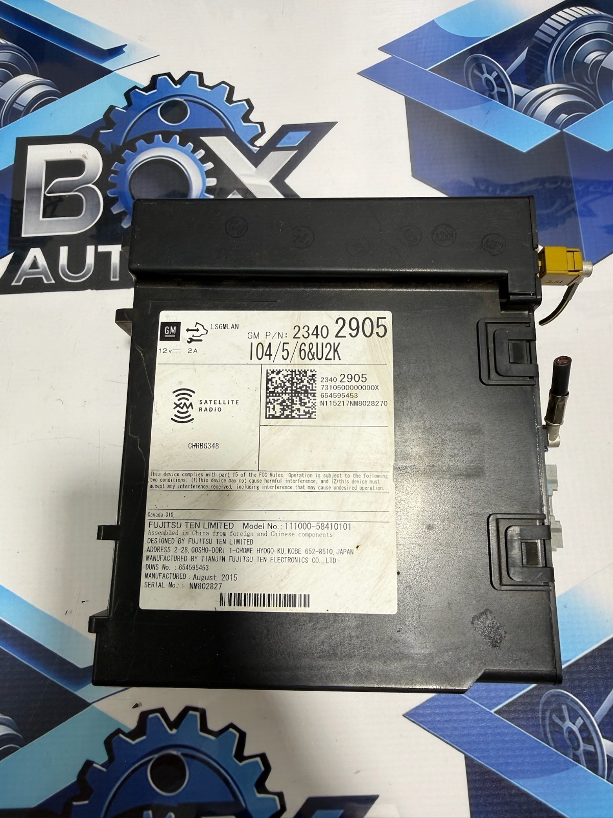 2015-2018 CHEVY COLORADO GMC CANYON SATELLITE RADIO MODULE RECP 23402905 OEM