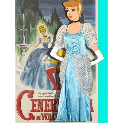 Cinderella Women's Princess Costume Vintage 1970s Rubies Costume Sequins Satin