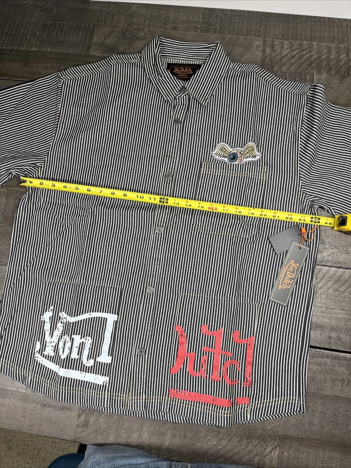 Von Dutch NWT Retro Genuine Railroad Striped Denim Mechanic Shirt - Image 4 of 4