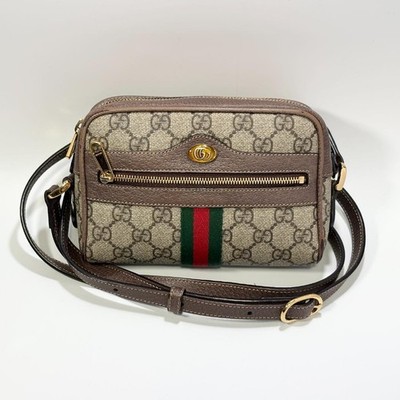 GUCCI Ophidia Sherry Line Shoulder Bag 517350 GG Supreme Canvas Leather Auth