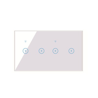 Wifi  Wall Light  10A Glas  Panel  Interuptor 4 Gang  Remote Control () C7I4