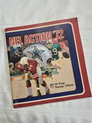 1972 Sunoco NFL Action 56 page Stamp Album ~ 144 Stamps 