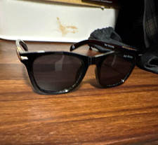 True Religion Men's Square Sunglasses Black Plastic Frame Gray Tinted Lenses