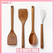4pc Wood Kitchen Utensil Set Brown - Figmint™: Wooden Cooking Utensils
