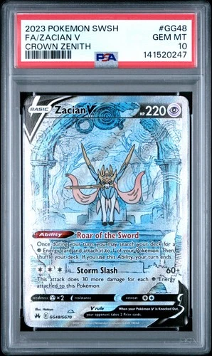 PSA 10 Zacian V #GG48 2023 Pokemon Sword And Shield Crown Zenith 141520247