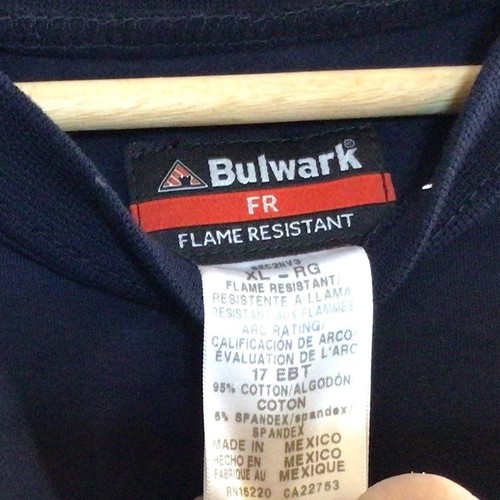Bulwark FR Work Sweatshirt Mens XL Navy Blue Flame Resistant Cat 2 2112 SEC2NV3 - Picture 4 of 10