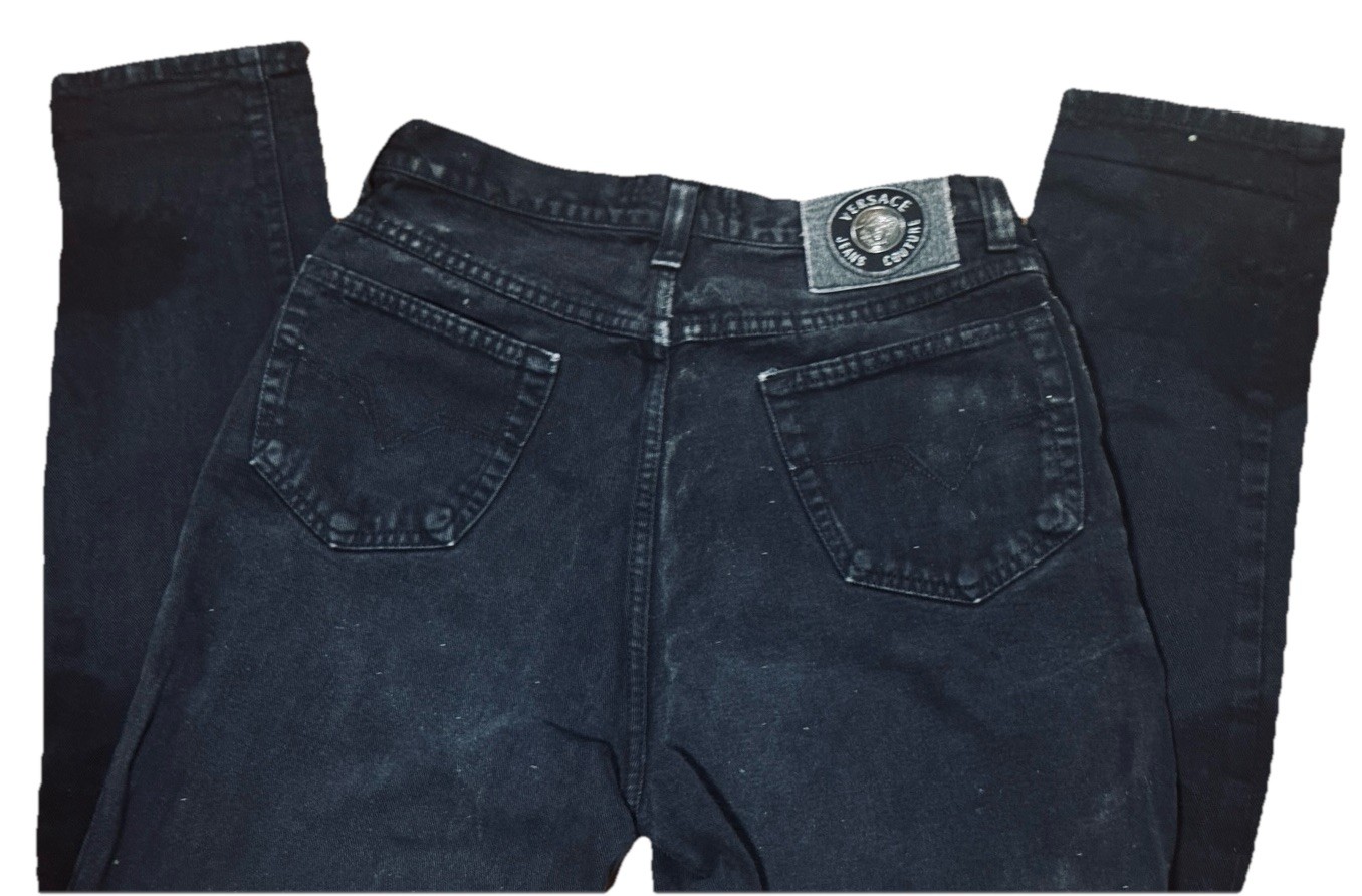 Versace Jeans Couture Men's Black Denim Jeans Size 28 Waist Regular, Seams 30 thumbnail 7