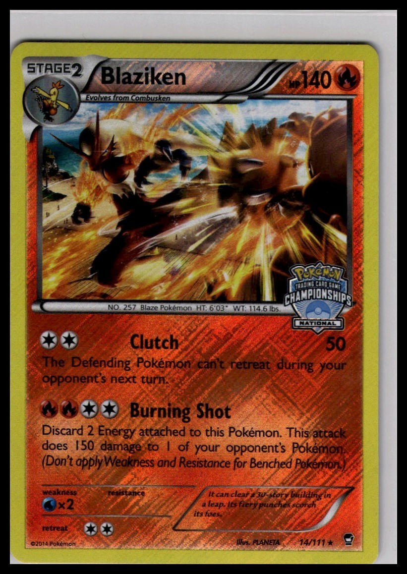 NM Blaziken 14/111 | Pokemon TCG National Championships Stamped