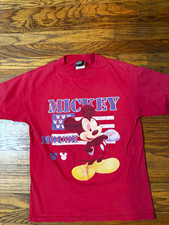 Disney Mickey Mouse made in the USA Red T-Shirt Adult Size M