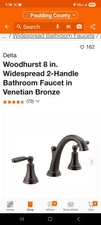 DELTA VENETIAN BRONZE TWO HANDLE WIDESPREAD BATHROOM FAUCET 