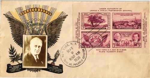 Dr Jim Stamps FDC 3rd Int'l Philatelic Exhibition Sheet Crosby Cachet Monarch