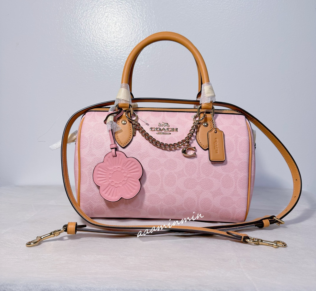 NWT Coach Rowan Satchel Bag In Signature Canvas With Charms CEA18