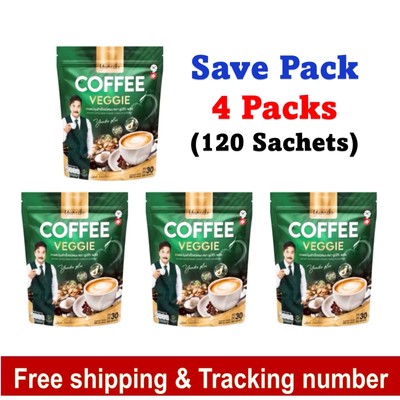 4 X Yumiko Veggie Coffee Chlorophyll Instant Coffee Powder 30 Sachets