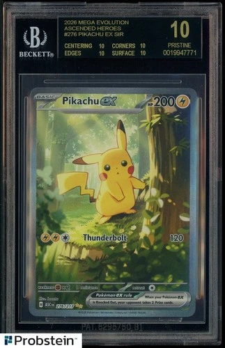 2026 Pokemon Mega Evolution Ascended Heroes 276 Pikachu Ex BGS 10 BLACK LABEL