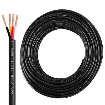 18 Gauge Wire 4 Conductor,18 AWG Electrical Wire Stranded PVC Cord Oxygen-Free C