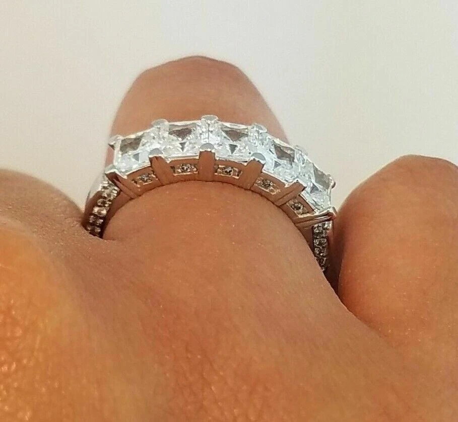 Alianza de boda anillo de aniversario de diamantes de 3,50 quilates de oro... - Imagen 4 de 4