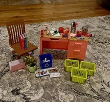 EUC Our Generation 18 Doll School Teacher Play-set Desk Chair 25 Pieces