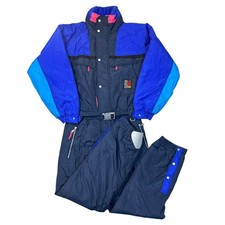 Tuta da sci Brugi vintage pezzo unico anni 90 retrò Apres color block multi uomo media