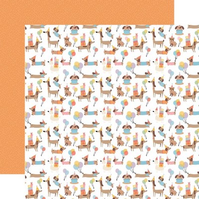 Echo Park Party Animal Double-Sided Cardstock 12X12-Party Puppies