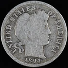 1894-P BARBER DIME ✪ GOOD G DETAILS ✪ 10C SILVER COIN SCARCE AE ◢TRUSTED◣