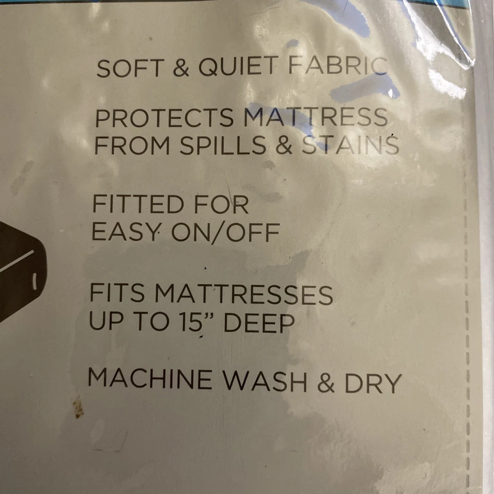 Protector Colchón Doble Cañón Tapa Suave Impermeable 39x75x15 Equipado Nuevo Foto 3 de 4