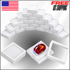 Gemstone Display Jewelry Box Container W Clear Top Lids Bulk 1.57x0.6" Gem 30Pc